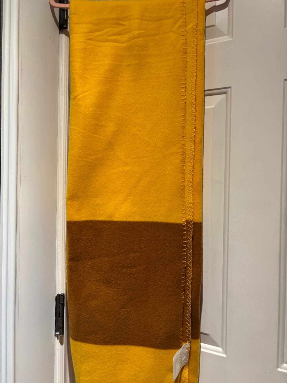 Hudson's Bay Company HBC STRIPES Varsity Tartan Fleece Throw Blanket - Mustard Y
